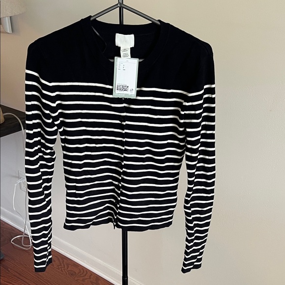 H&M Black and White Striped Cardigan - Picture 1 of 1